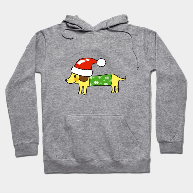 cute Christmas sausage dog Hoodie by cartoonygifts